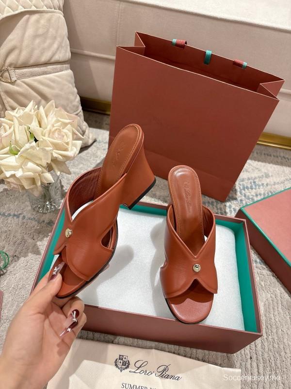 2025 Women Le Parmentier Brown Leather Sandals LY00300