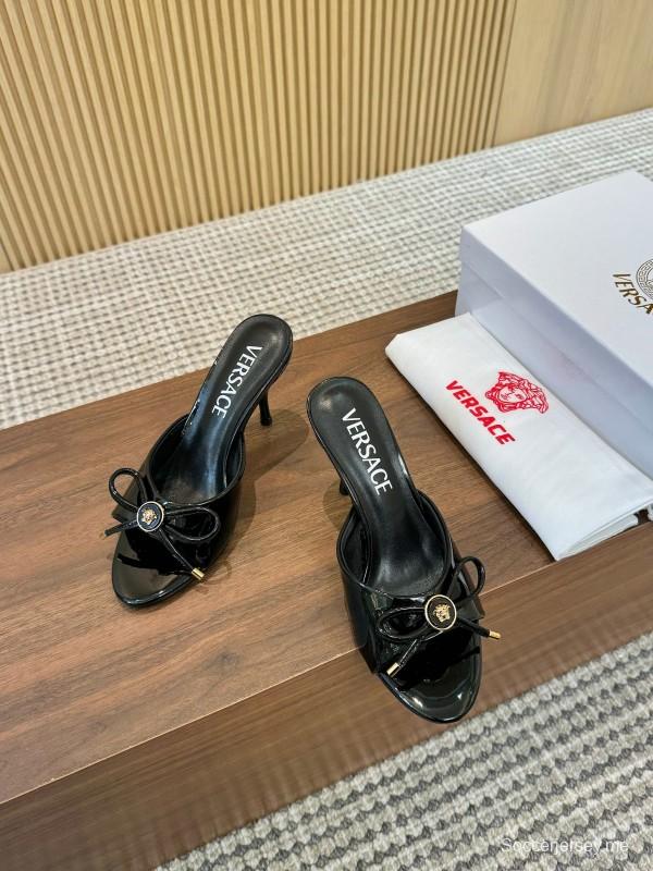 2025 Women VERSACE Black Leather High Heel LY00210