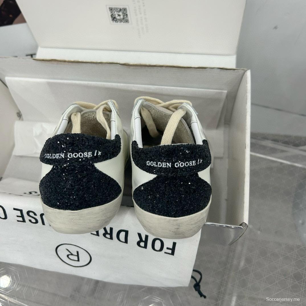2025 Women GGDB White Black Glitter Leather Sneaker