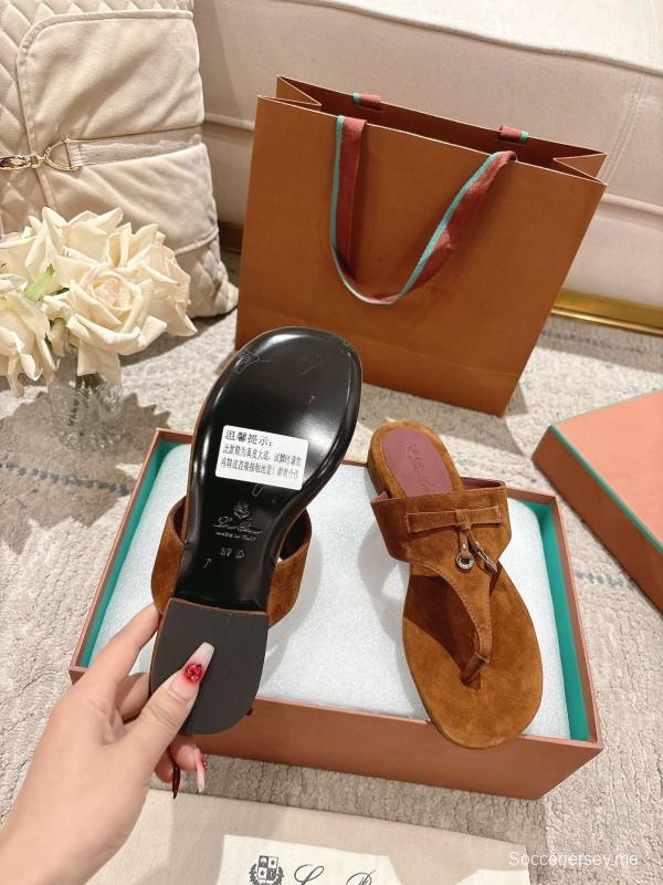 2025 Slippers LP Brown Suede Slippers LY00250