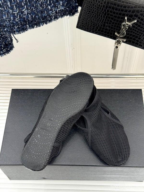 2025 Women AlAIA Black Mesh Casual Shoes