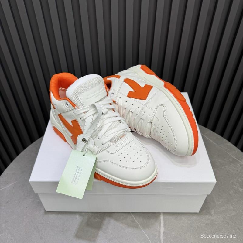 2025 Unisex Off-White White Orange Leather Sneakers MJ00320(W/M)