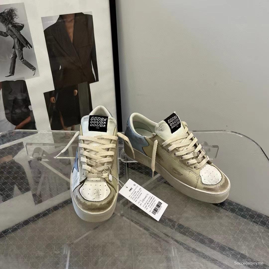 2024 Unisex GGDB White Beige Light Blue Leather Suede Sneakers MJ00260