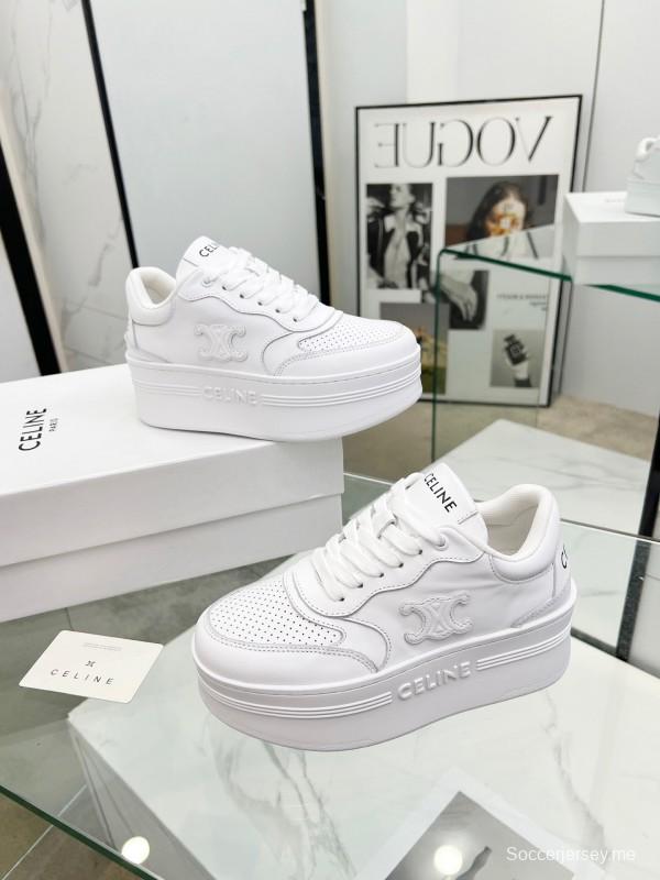 2025 Women CELINE White Leather Sneakers