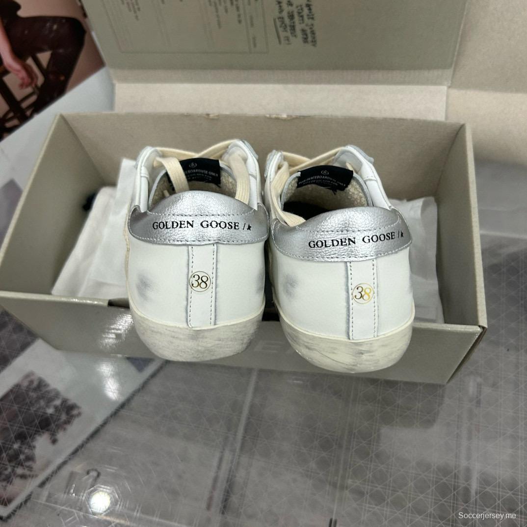 2025 Women GGDB White Light Blue Leather Suede Sneakers