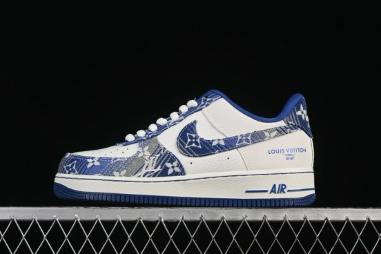Nike Air Force 1 '07 Low LV Collaboration Gray Blue Denim Casual Sneakers - SC9207-540