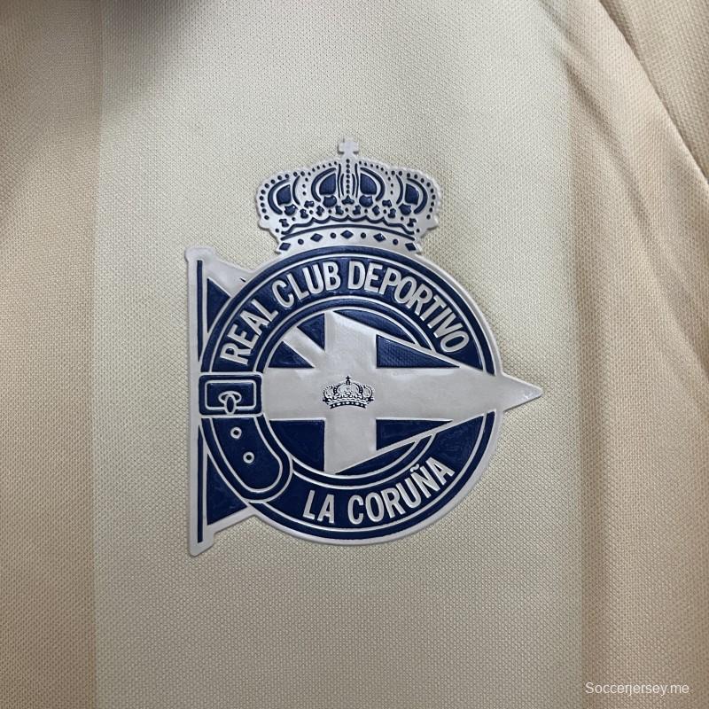 25/26 ديبورتيفو لاكورونا قميص ديبورتيفو لا كورونا الذهبي بأكمام طويلة