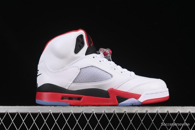 حذاء كرة السلة نايك اير جوردان 5 ريترو جوردان فاير ريد أحمر أسود اللسان - HQ7978-101