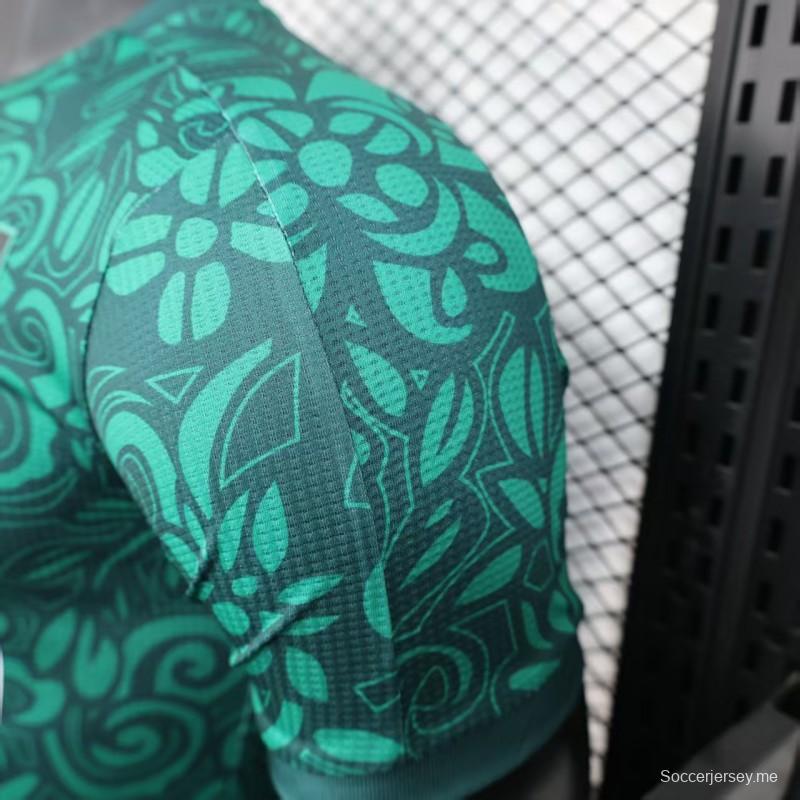 نسخة اللاعب 25/26 قميص أخضر بنقشة إسلامية تقليدية من قميص نادي فلسطين 25/26