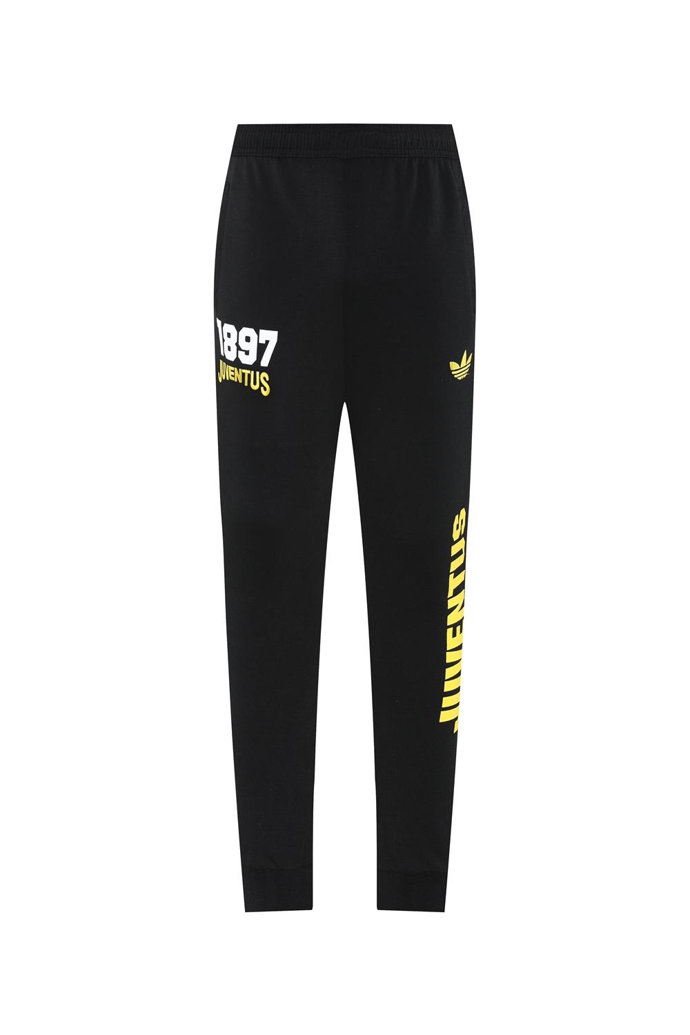 25/26 يوفنتوس جاكيت بغطاء أسود بغطاء أسود بسحاب كامل + بنطلون طويل