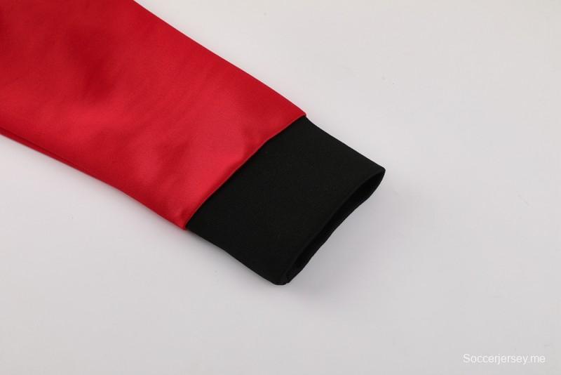 2025 سترة بسحاب كامل أحمر من نايك 2025 + بنطلون طويل