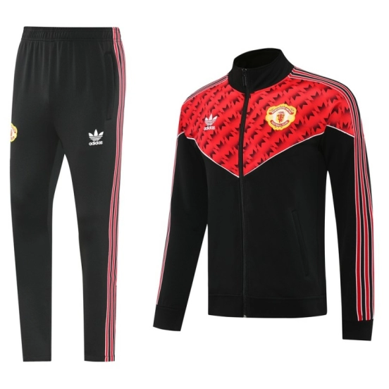 25/26 Manchester United Red/Black Full Zipper Jacket +Long Pants