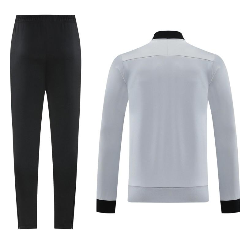 2025 سترة بسحاب كامل باللون الرمادي من نايك 2025 + بنطلون طويل