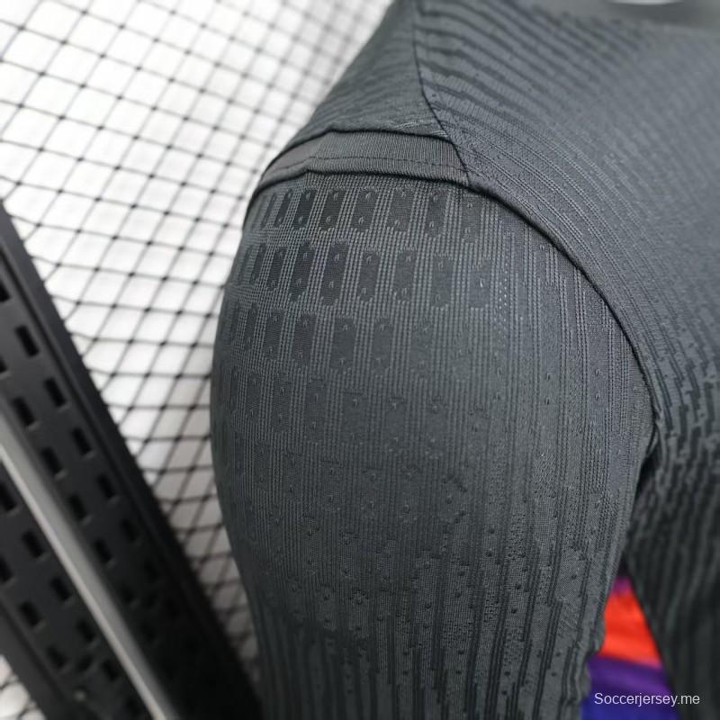 إصدار اللاعب 2025 إنجلترا 2025 قميص بأكمام طويلة أسود اللون أسود اللون