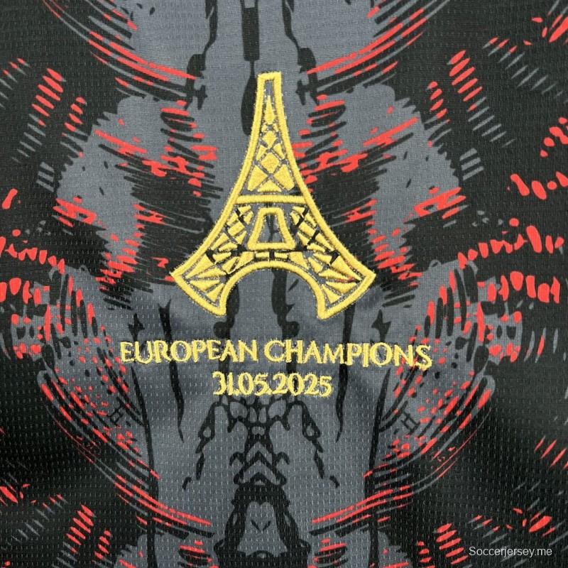 2025/26 باريس سان جيرمان (CAMPEONES DE EUROPA) قميص رمادي