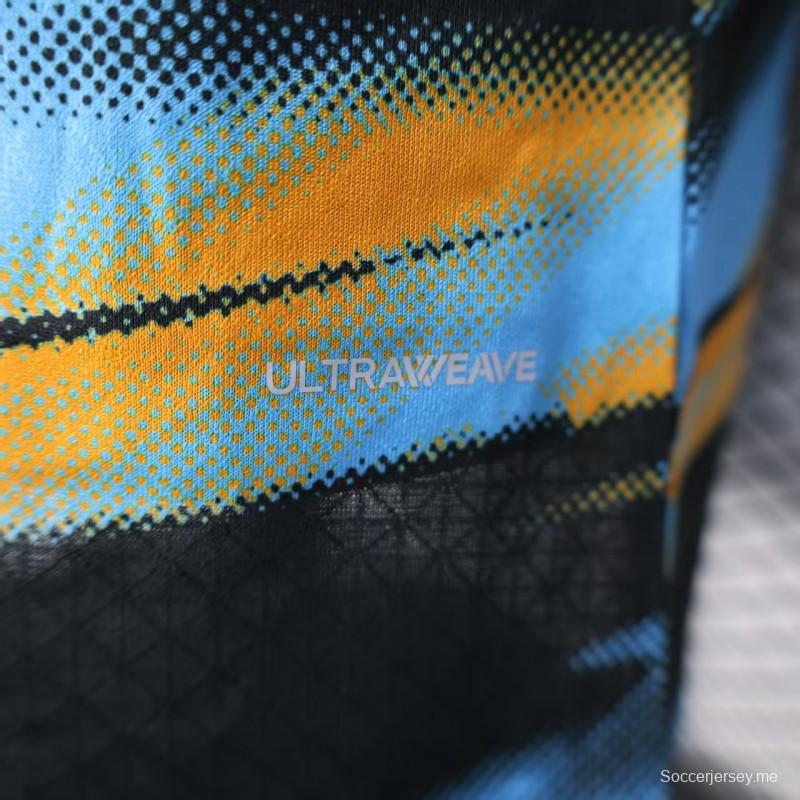 إصدار اللاعب 25/26 قميص أولمبيك مارسيليا أزرق مع قميص مخطط متدرج برتقالي