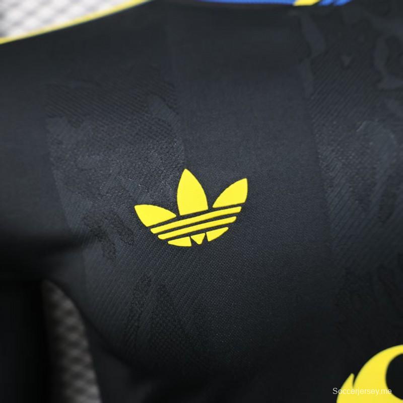 إصدار اللاعب 25/26 قميص مانشستر يونايتد الثالث بأكمام طويلة أسود اللون أسود اللون