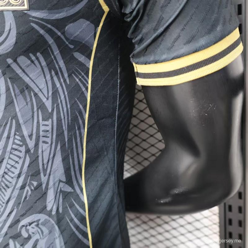 إصدار اللاعب 2025 قميص المكسيك 2025 أسود بنقشة ريشة النسر