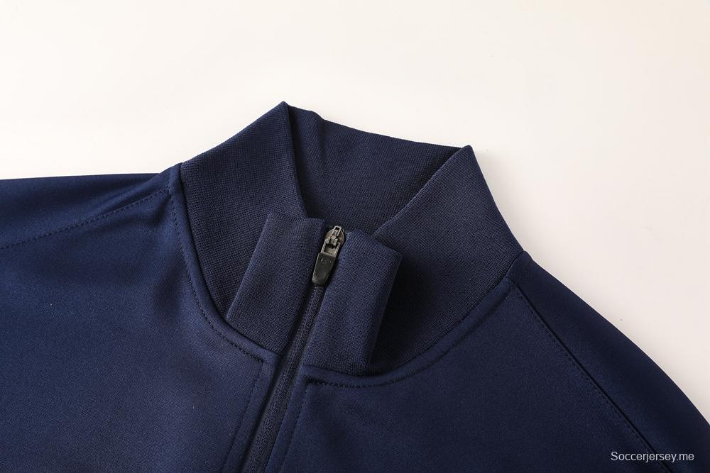 25/26 جاكيت بسحاب كامل باللون الكحلي + بنطلون طويل