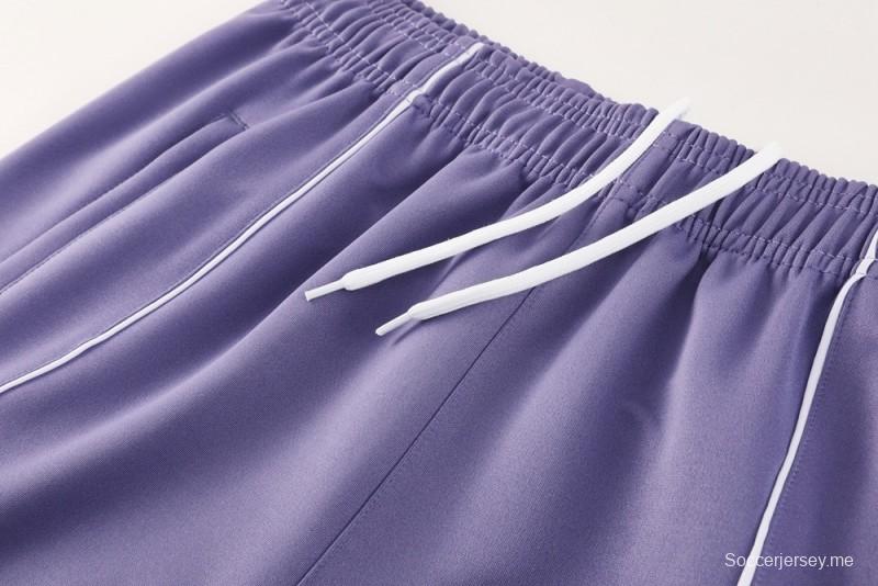 2025 أديداس 2025 جاكيت أديداس بنفسجي كامل بسحاب + بنطلون طويل