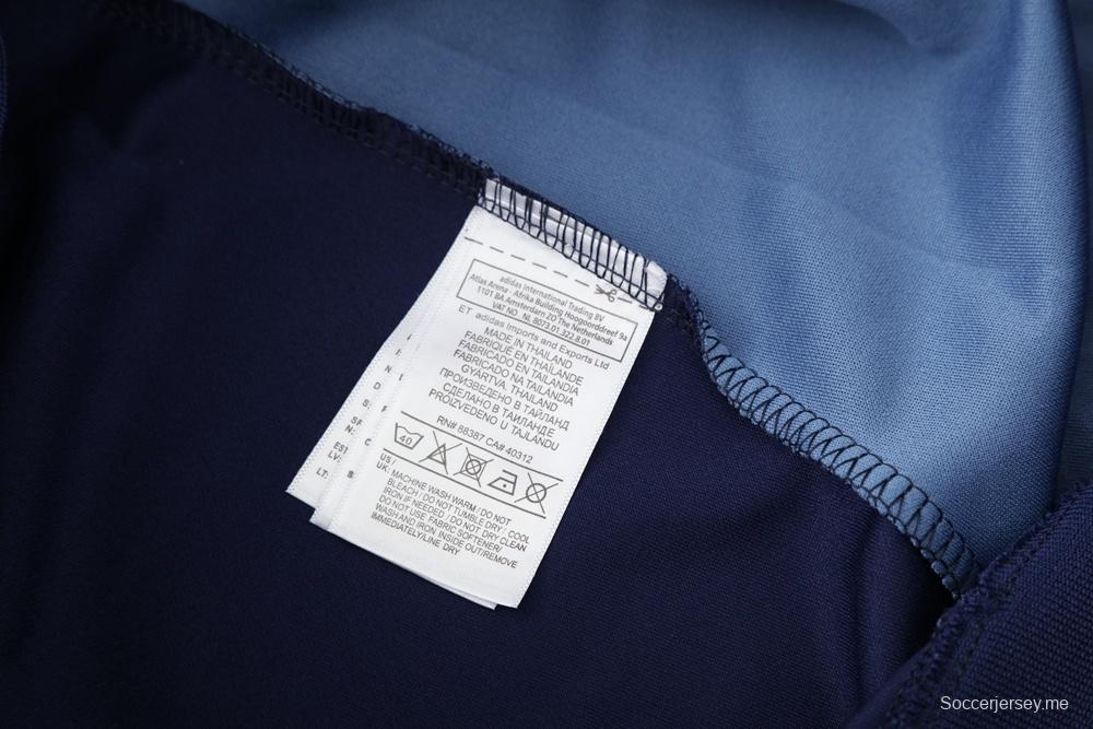 2025 أديداس 2025 جاكيت أديداس كحلي بسحاب كامل + بنطلون طويل