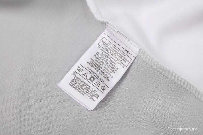 25/26 جاكيت ريال مدريد رمادي كامل بسحاب + بنطلون طويل