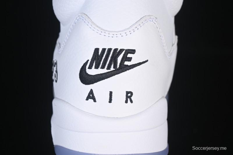 حذاء كرة السلة نايك اير جوردان 5 ريترو جوردان أبيض معدني - HQ7978-103