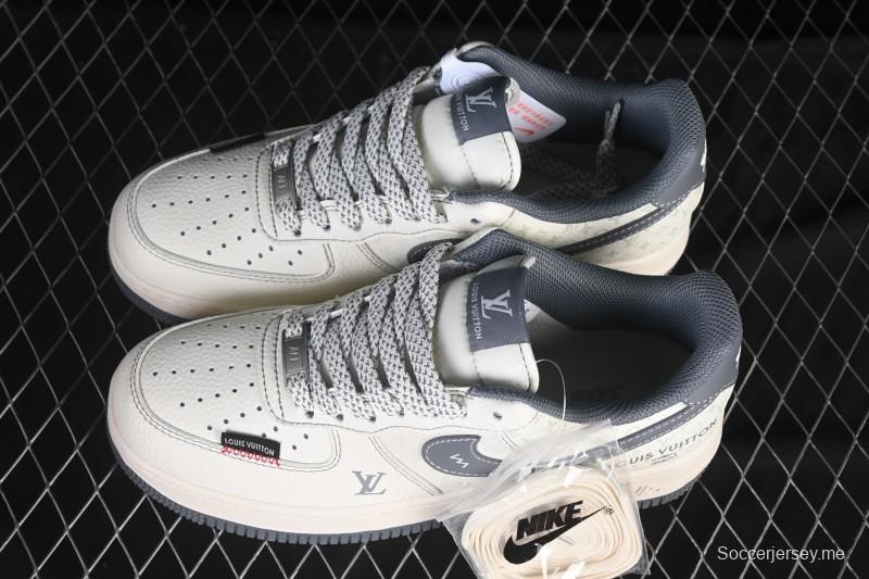 Nike Air Force 1 '07 Low LV Collaboration Beige Black Woven Label Casual Sneakers - CX5050-Y08