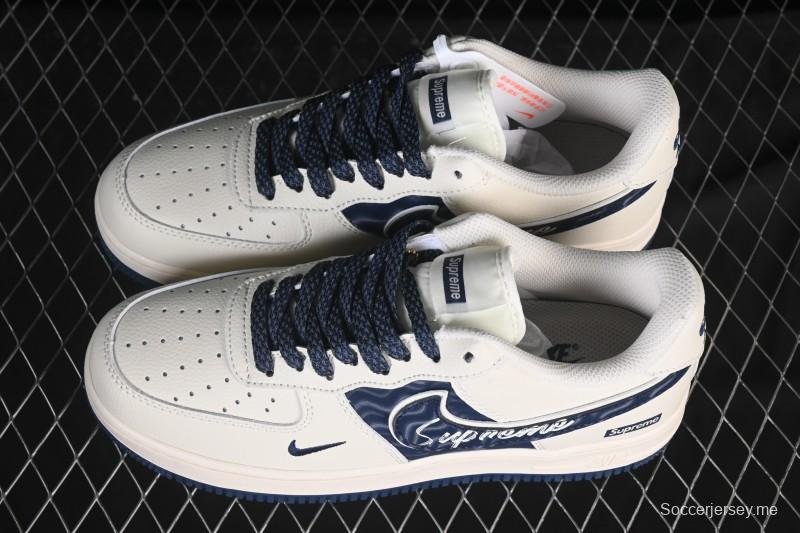 حذاء تزلج كاجوال نايك اير فورس 1'07 منخفض سوبريم سوبريم ذو العلامة التجارية المشتركة بيج أزرق بيج كاجوال - XY2025-001