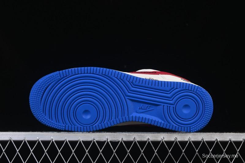 حذاء نايك اير فورس 1 '07 المنخفض من نايك اير فورس 1 '07 ان بي اي تعاون كليبرز أزرق أحمر كاجوال سنيكرز - QW5606-274