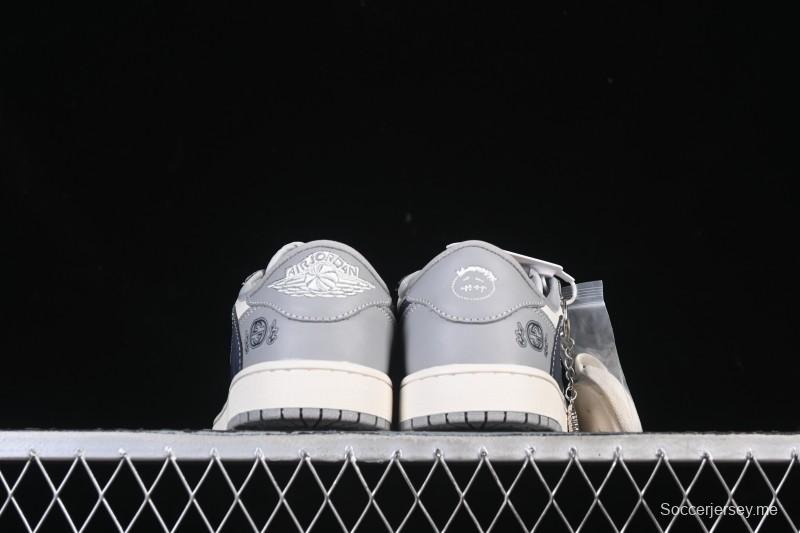 Nike Travis Scott x Fragment Design x Air Jordan 1 Low OG SP AJ1 Low-Top Casual Sneakers - LD2025-023