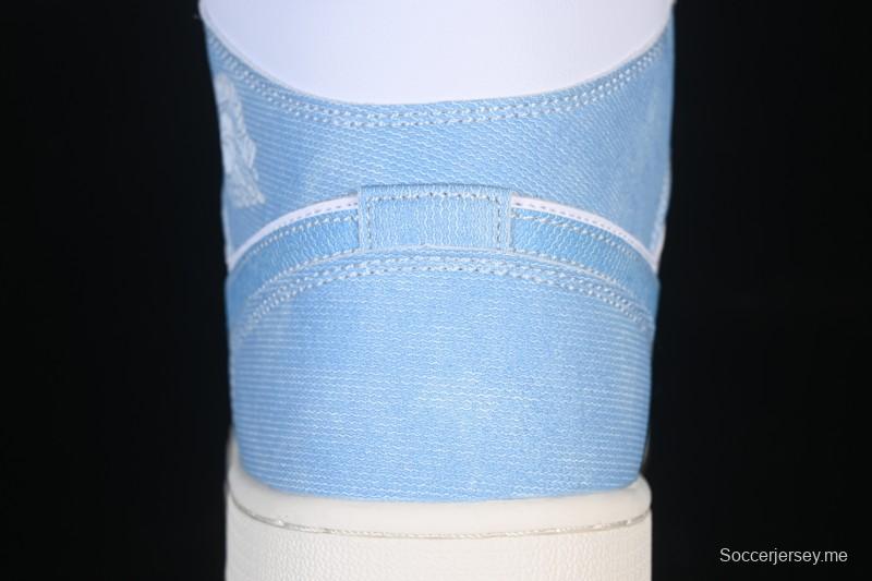 حذاء نايك اير جوردان 1 ريترو ميد ريترو من نايك اير جوردان 1 ريترو أزرق دنيم كاجوال - HQ2005-100