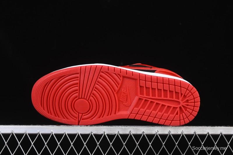 نايك اير جوردان 1 اير جوردان 1 لاو AJ1 جلد براءات الاختراع AJ1 حذاء رياضي كاجوال أسود أحمر منخفض القمة HV4089-006