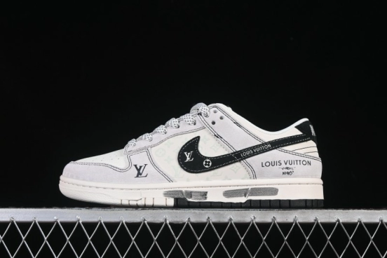 حذاء تزلج نايك SB Dunk Dunk Low LV Collaboration Graffiti Dual-Color الذكرى السنوية الراقية ذات اللونين حذاء تزلج كاجوال منخفض مخصص - CX505050-Y01