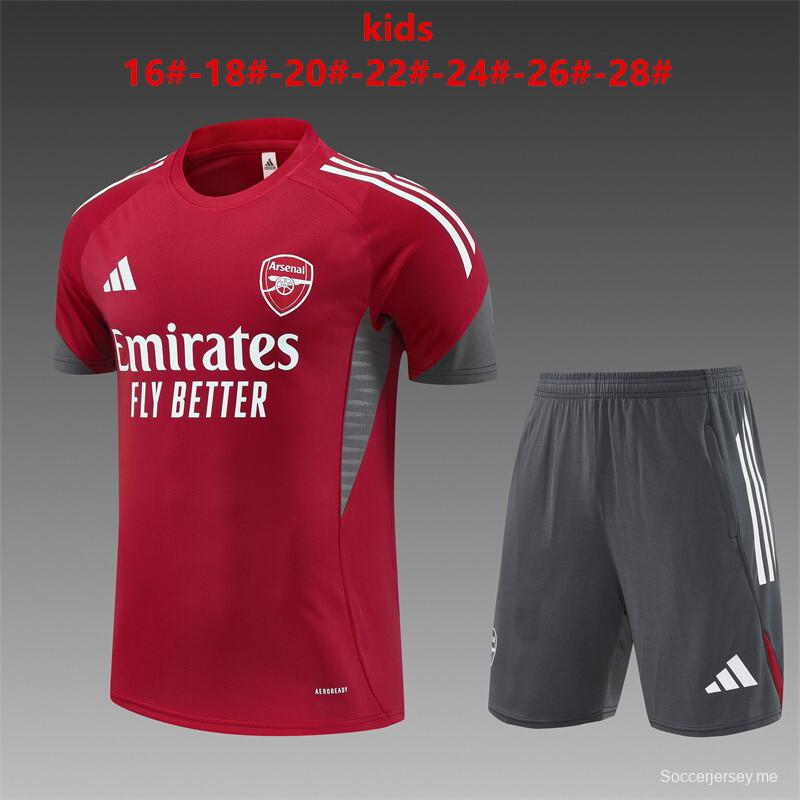 25/26 Kids Arsenal Red Short Sleeve Jersey+Shorts