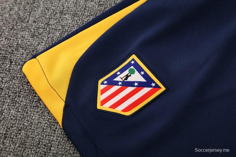 25/26 أتليتيكو مدريد أحمر/أبيض مخطط بأكمام قصيرة + شورت قصير الأكمام/أبيض