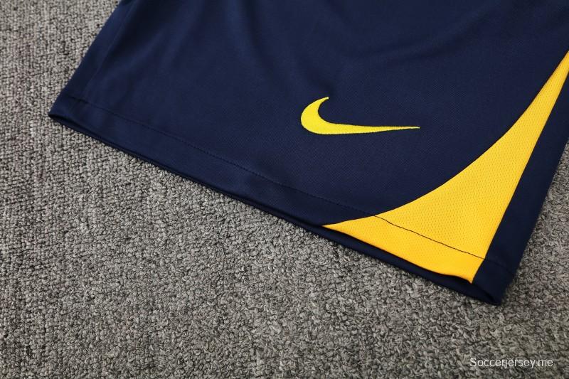 25/26 أتليتيكو مدريد أحمر/أبيض مخطط بأكمام قصيرة + شورت قصير الأكمام/أبيض