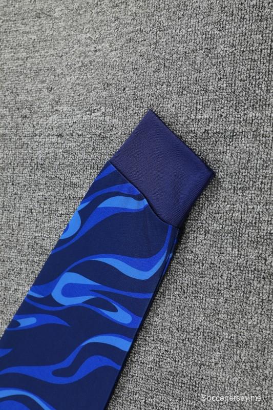 25/26 هودي ريال مدريد أزرق بقبعة زرقاء + بنطلون طويل