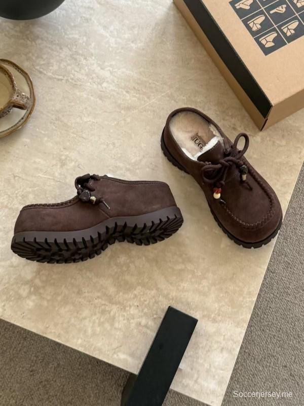 UGG Fall Winter 2025 Potato Wool Slippers Retro Acrylic Buckle Design - KFY00250