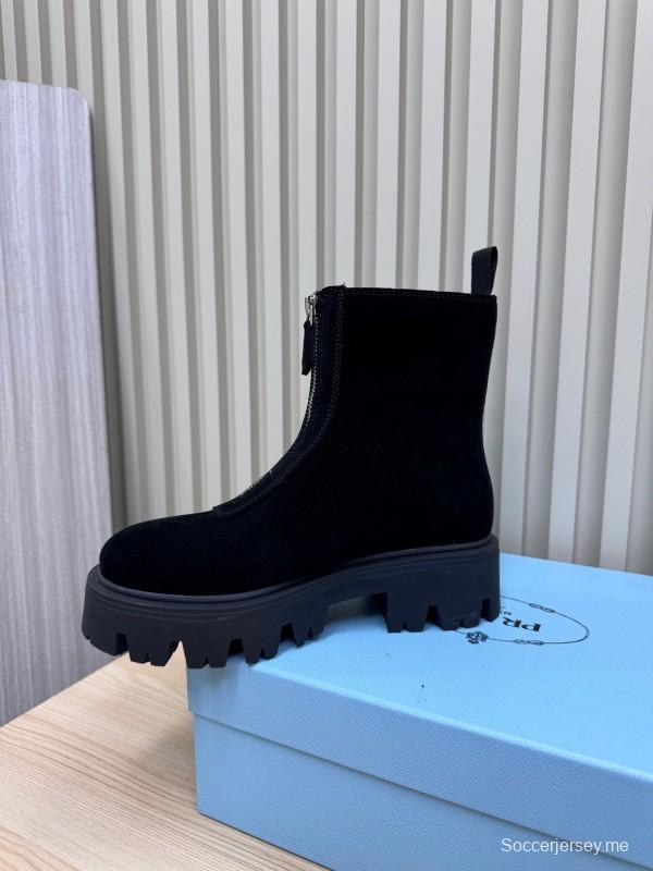 Prada Unisex Martin Boots Premium Leather Construction - LY00340