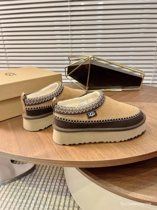 UGG Ethnic Tazz Series Thickened Height-Increasing Slip-On Fur Shoes - MJ00220