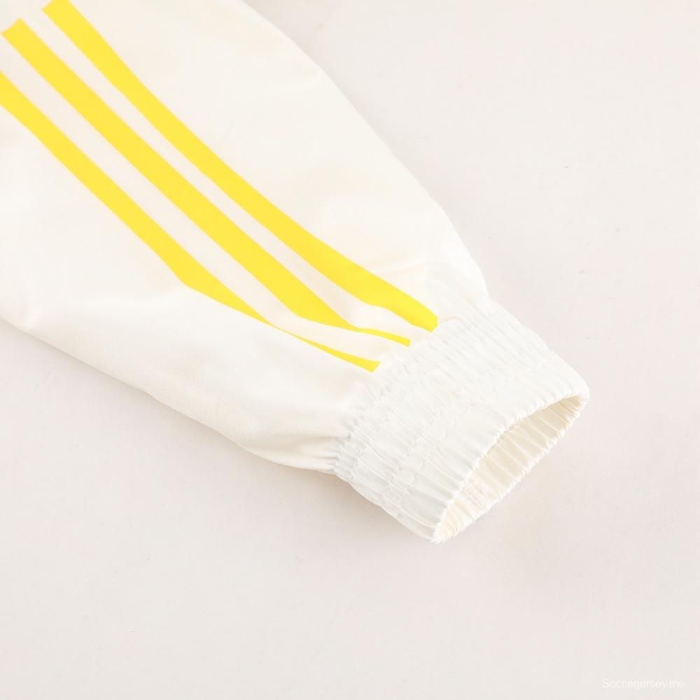 2025 أديداس 2025 جاكيت أسود نصف سحاب أبيض أسود + بنطلون طويل S-2XL