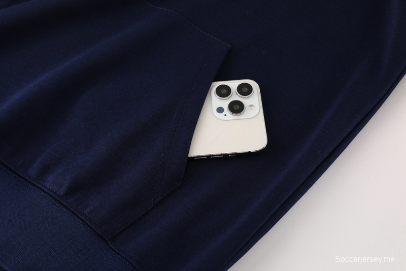 25/26 ريال مدريد جاكيت أزرق ملكي نصف سحاب أزرق + بنطلون طويل S-2XL