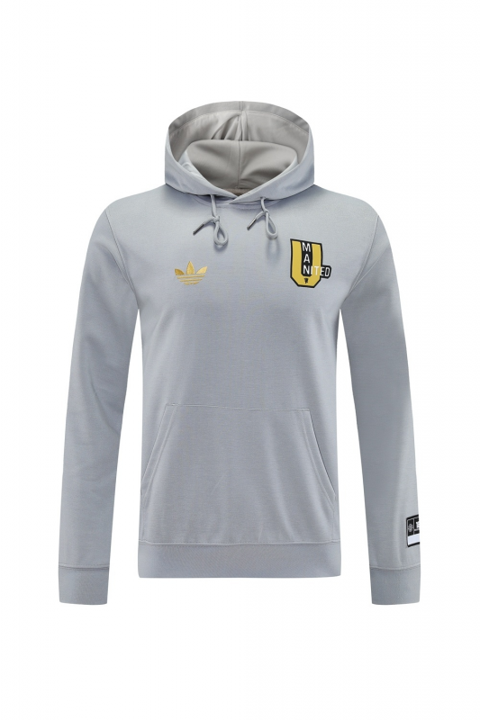 25/26 مانشستر يونايتد جاكيت نصف سحاب رمادي + بنطلون طويل S-2XL