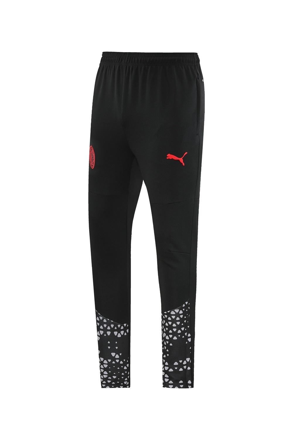 23/24 ميلان ميلان أحمر S-2XL سترة نصف سحاب + بنطلون طويل + بنطلون طويل