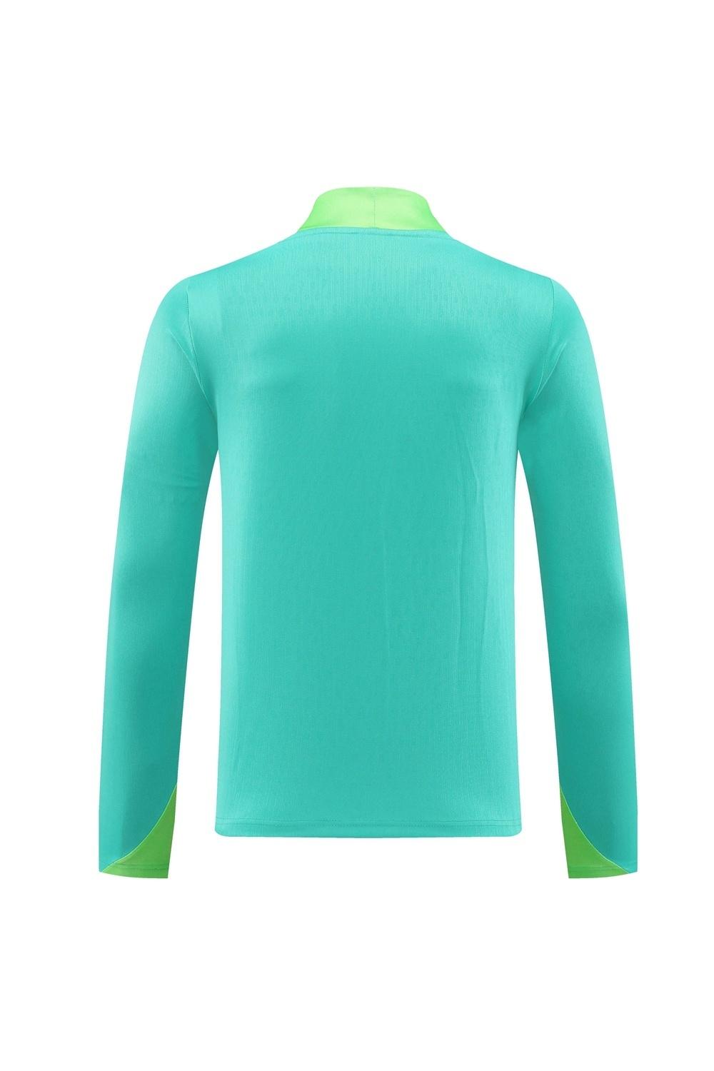 2025 بحيرة البرازيل 2025 جاكيت أخضر نصف سحاب أخضر + بنطلون طويل