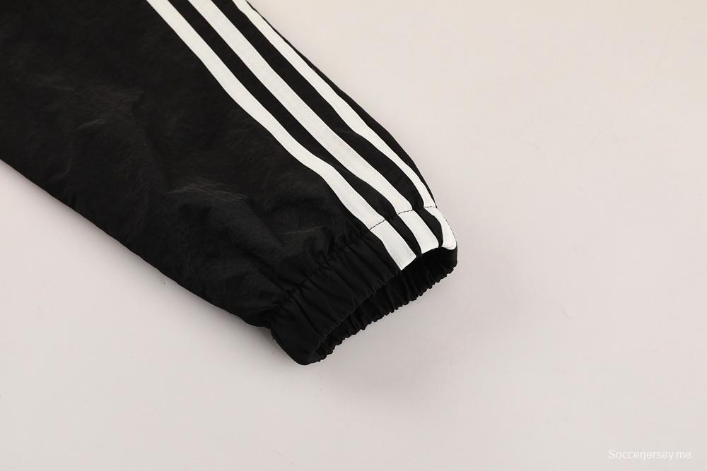 25/26 مانشستر يونايتد جاكيت أسود بنصف سحاب أسود + بنطلون طويل S-3XL