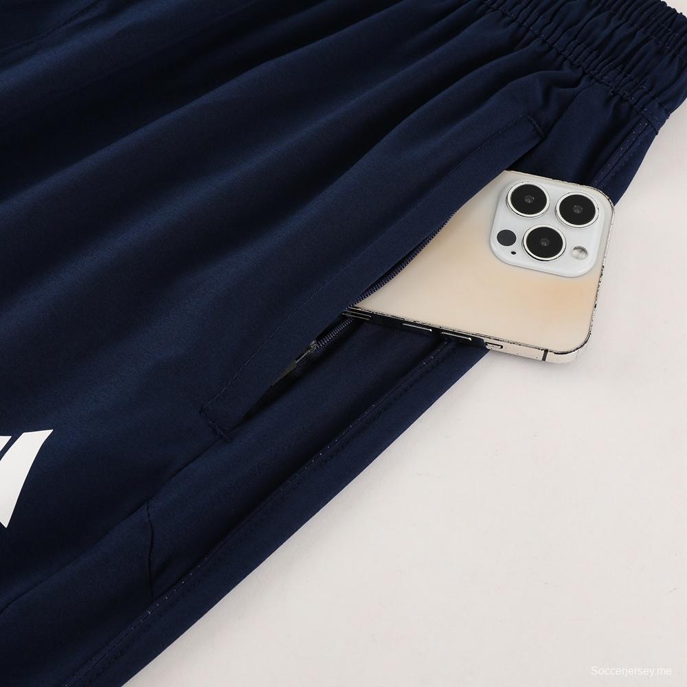 2025 أديداس 2025 جاكيت أزرق ملكي نصف سحاب أزرق + بنطلون طويل S-2XL