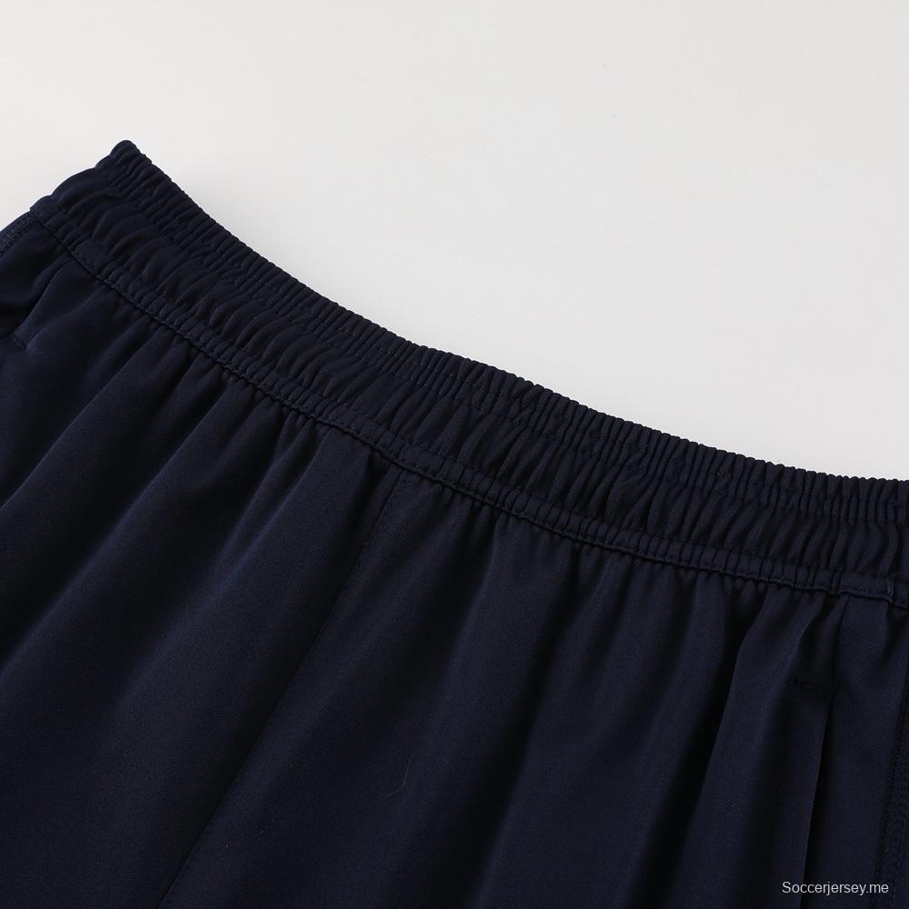 25/26 ريال مدريد جاكيت أزرق ملكي نصف سحاب أزرق + بنطلون طويل