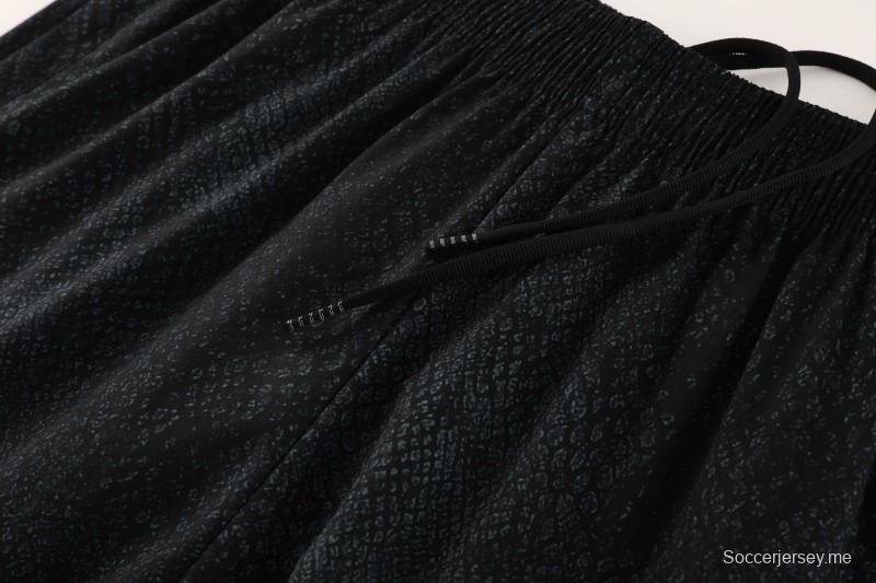 25/26 برشلونة أسود S-3XL أسود جاكيت نصف سحاب + بنطلون طويل + بنطلون طويل